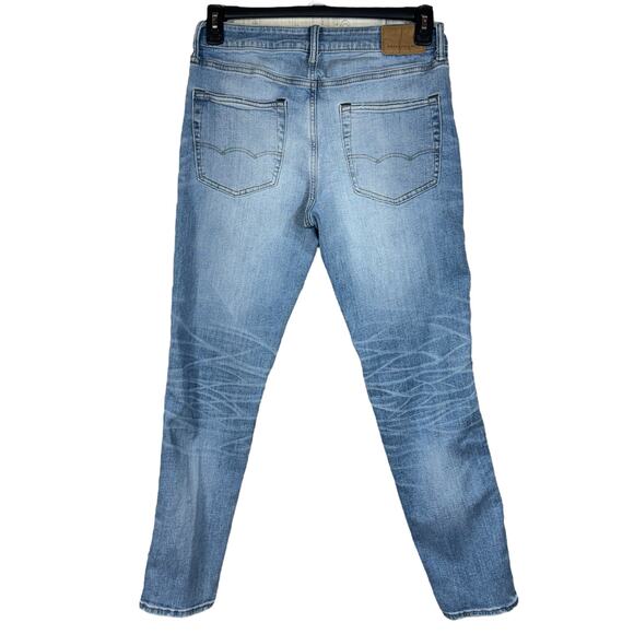 American Eagle SZ 30x32 (28x30) Athletic Mens Jeans Distressed Airflex+ Zip-Fly - Picture 5 of 12